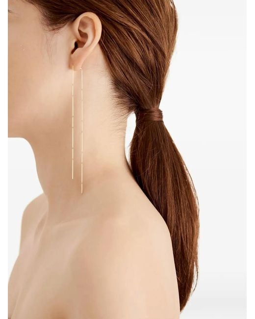 Shihara White Construction Lines Chain-Link Earring