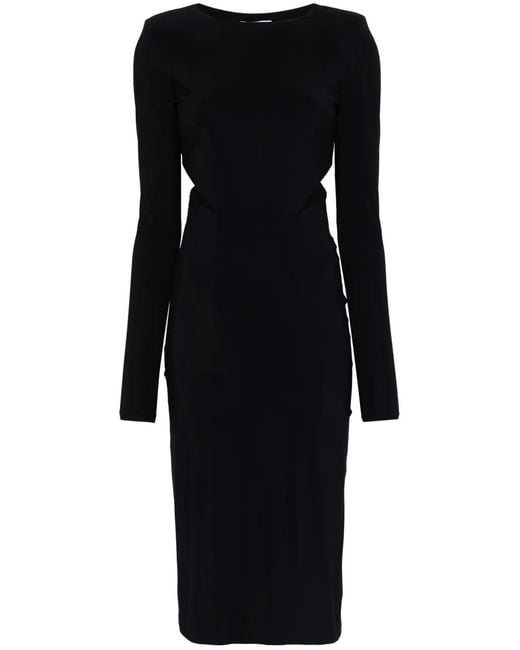 Patrizia Pepe Black Cut-Out Midi Dress