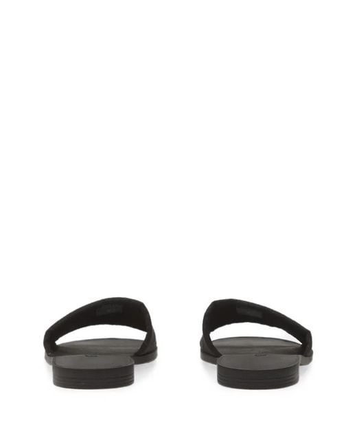 Guess Black Elysone Logo-Print Flat Sandals