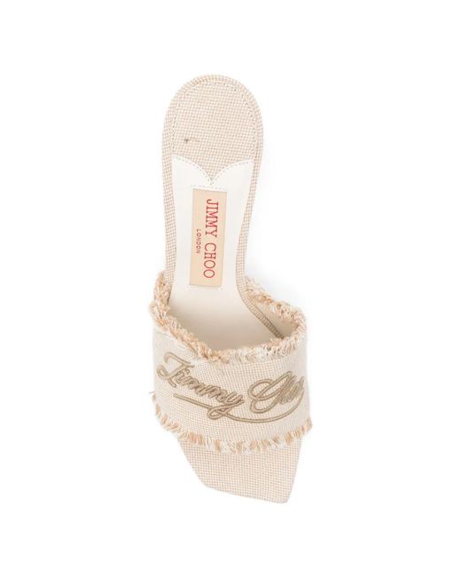 Jimmy Choo Natural Woven Lurex Sandals