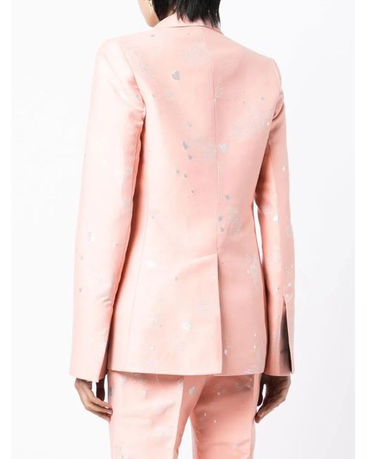 Macgraw Pink Stereotype Jacquard Double-Breasted Blazer