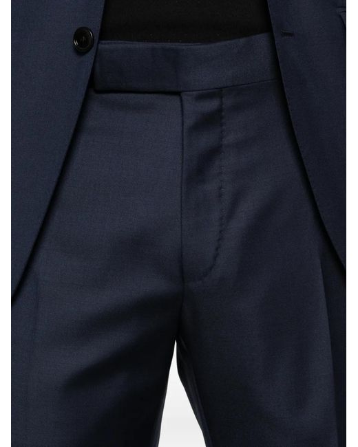 Tom Ford Blue Flap-Pocket Single-Breasted Suit for men