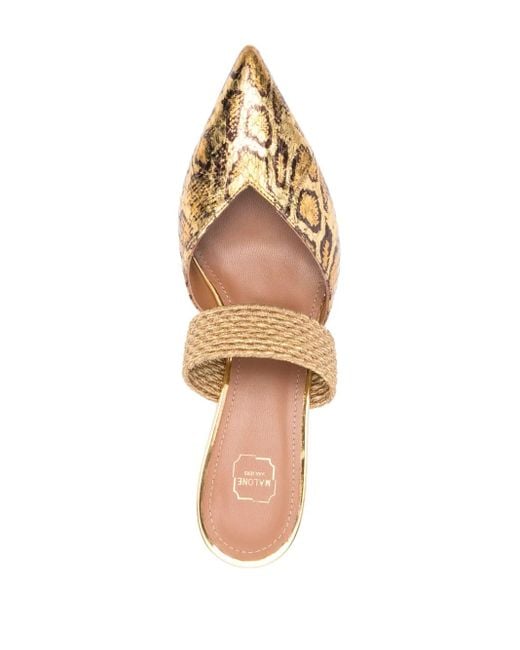 Malone Souliers Natural Leopard-Print 60Mm Leather Mules