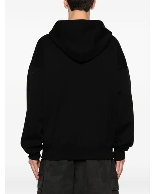 Fear Of God Black Ribbed-Trim Hoodie for men