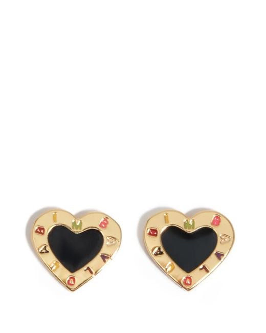 Bimba Y Lola Metallic Heart Earrings