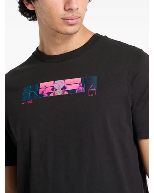 PUMA Black Cotton T-Shirt for men