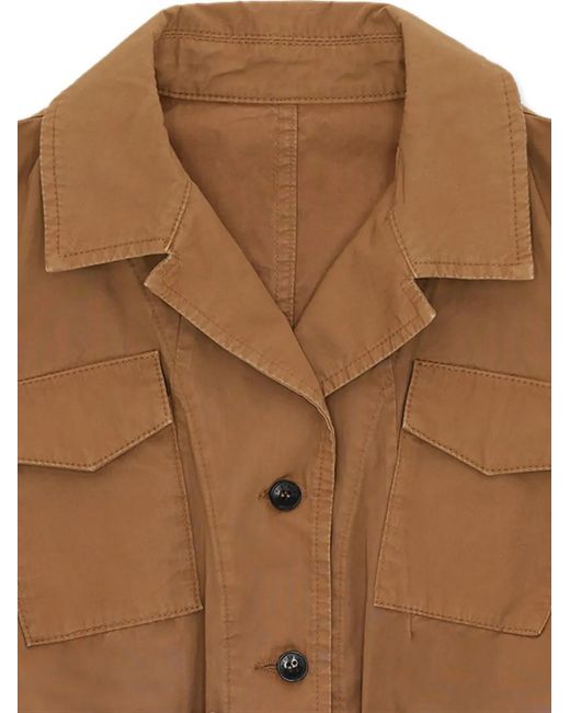 Fortela Brown Sahariana Patch-Pocket Jacket