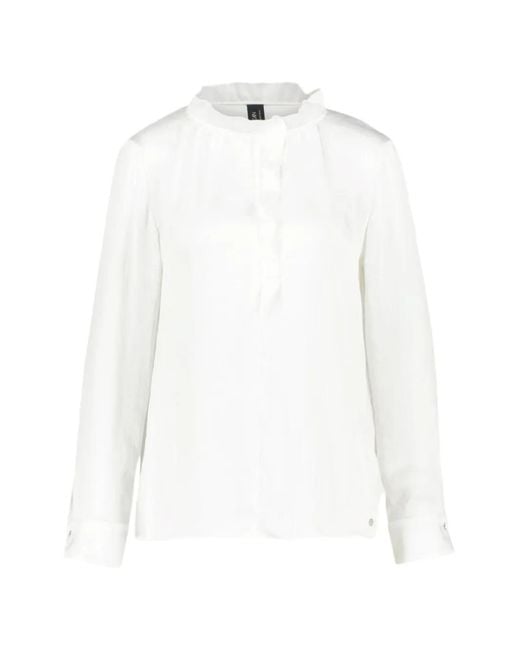 Marc Cain White Ruffled Blouse