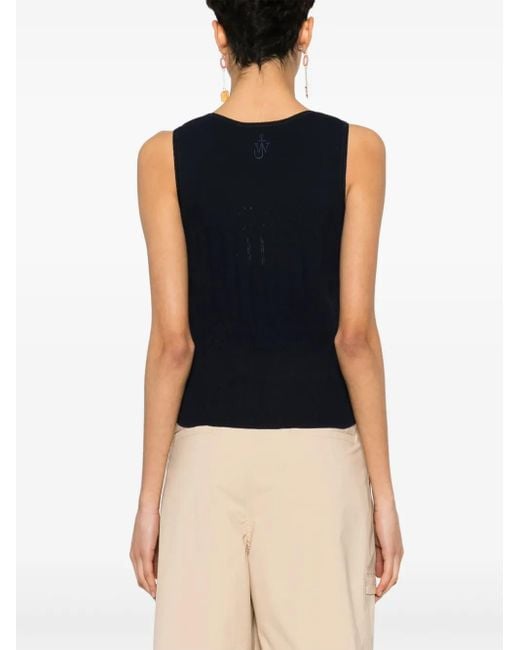 J.W. Anderson Blue Emboidered Top