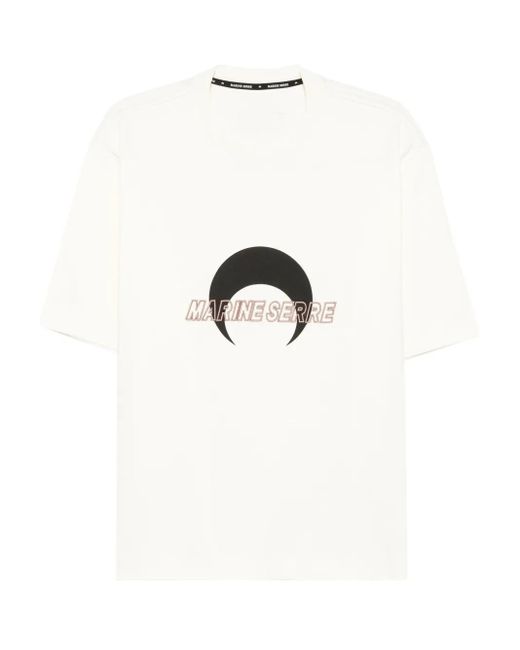 MARINE SERRE White Logo-Print T-Shirt for men