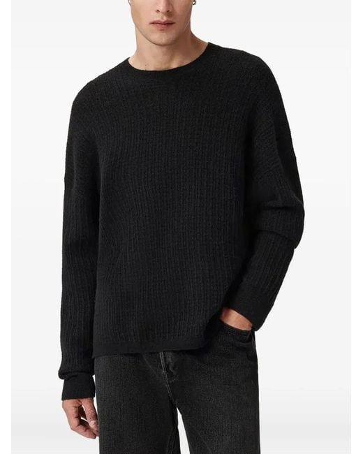 AllSaints Black Jakob Crew-Neck Sweater for men