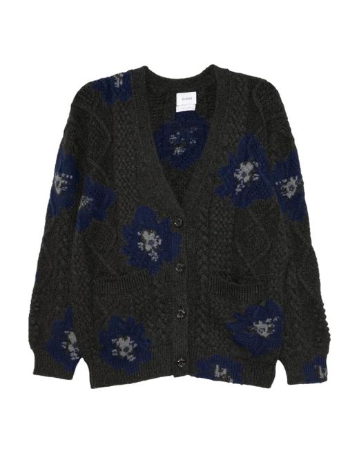 Barrie Blue Cockade-Flower Cardigan