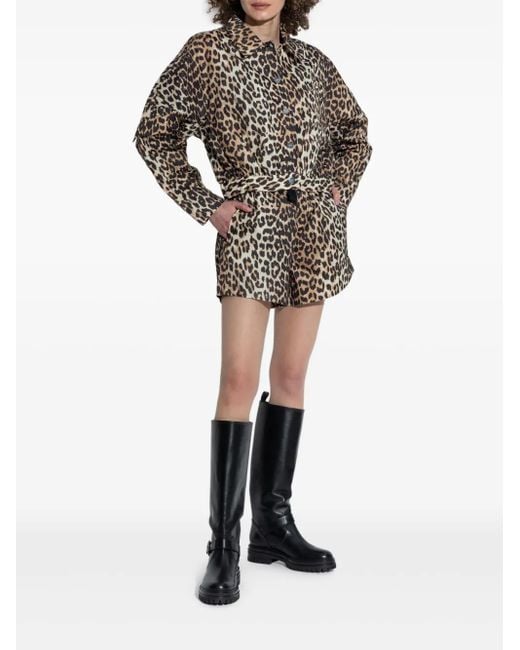 Ganni Black Leopard-Print Jacket