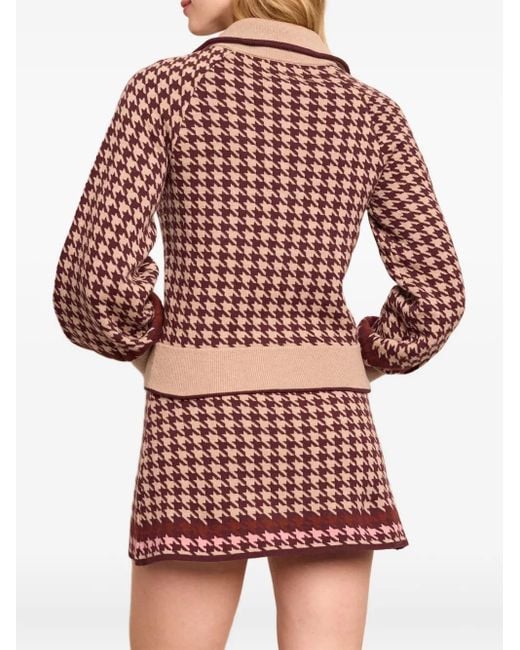 Cara Cara Red Lynne Houndstooth Pocket Skirt
