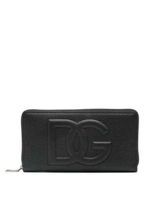 Dolce & Gabbana Black Embossed-logo Leather Wallet for men