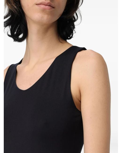 Emporio Armani Blue V-Neck Jersey Top