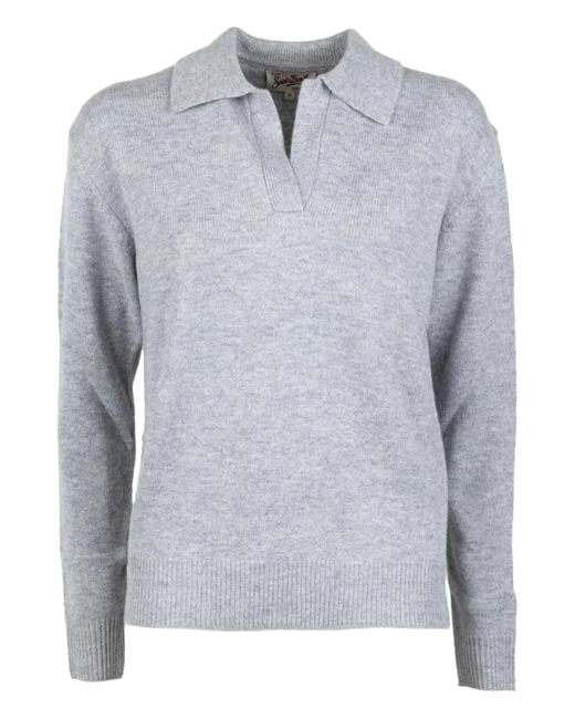Mc2 Saint Barth Gray Polo Neck Sweater