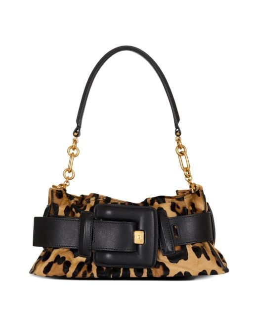 Balmain Black Mini Leopard Anthem Shoulder Bag