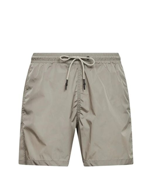 D4.0 Gray Drawstring-Waist Swim Shorts for men