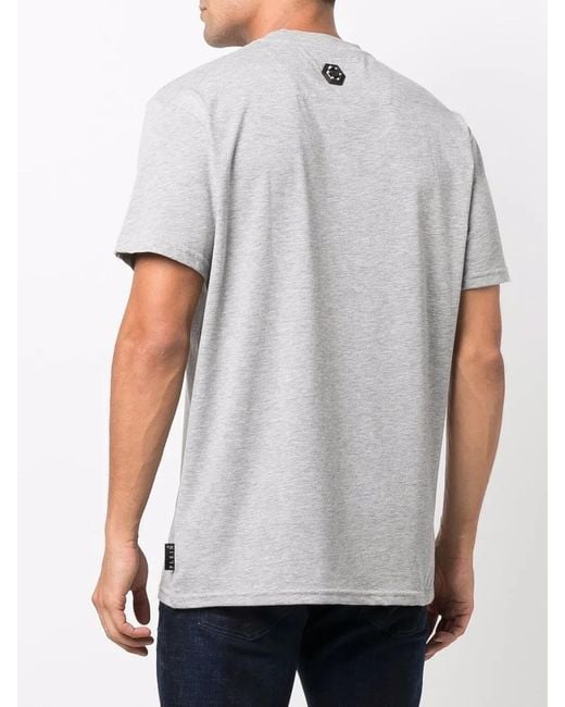 Philipp Plein Gray Plein Star Logo Print T-Shirt for men