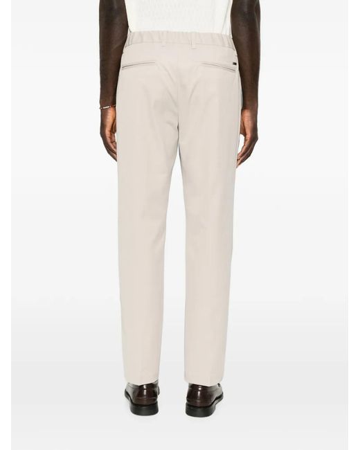 Herno White Drawstring Pleated Trousers for men