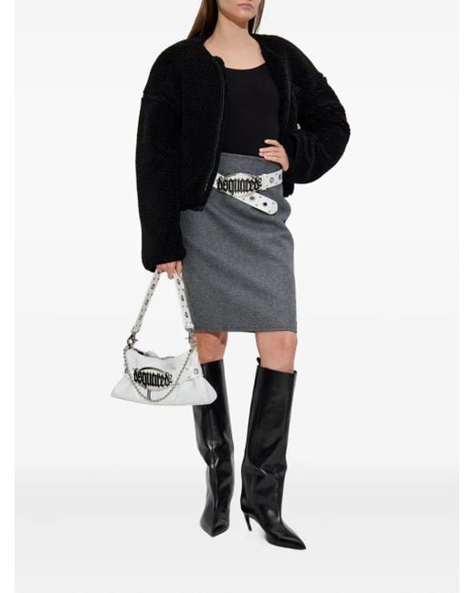DSquared² Black Embroidered Fleece Jacket
