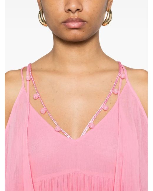 Robe Mi-Longue À Design Drapé Pinko en coloris Pink
