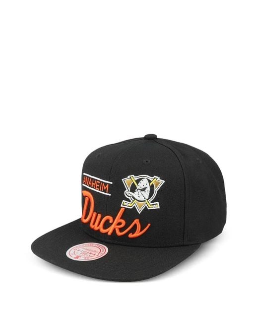 Mitchell & Ness Black Nhl Retro Lock Up Embroidered Baseball Cap for men