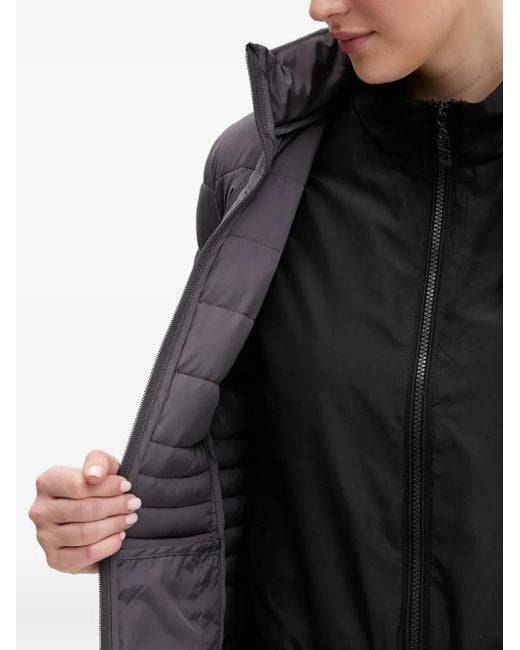 EA7 Black Quilted Logo-Detail Jacket