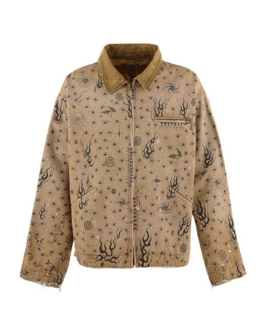 SAINT Mxxxxxx Natural Graphic-Print Jacket for men