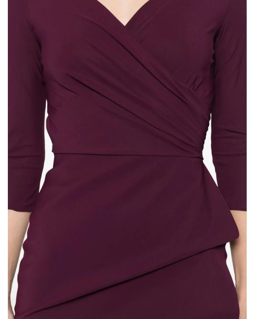 La Petite Robe Di Chiara Boni Purple Florien Ruffled Wrap Dress