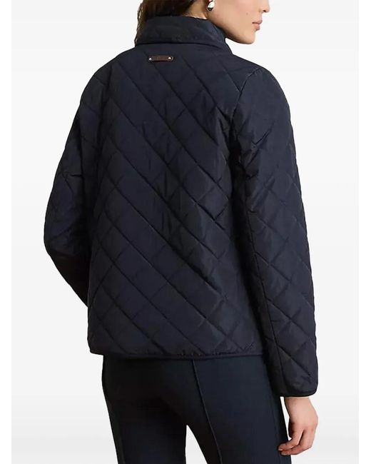 Ralph Lauren Blue Quilted Crest-Patch Jacket