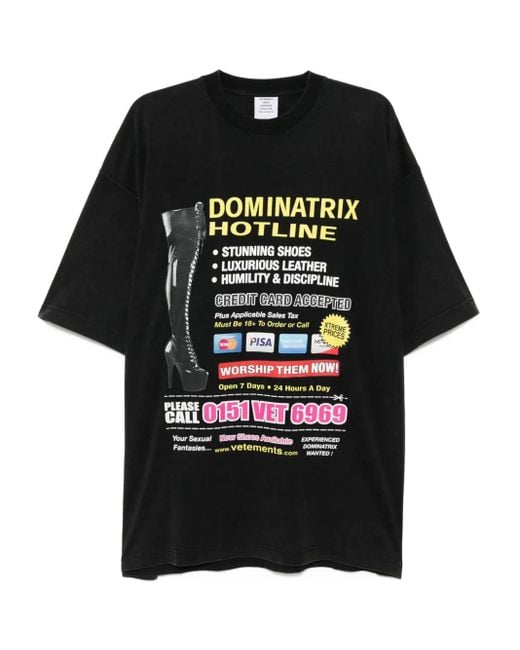 Vetements T-Shirt mit grafischem Print in Black für Herren