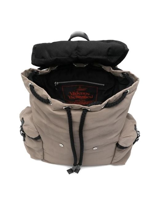 Vivienne Westwood Gray Backpack With Leather Details