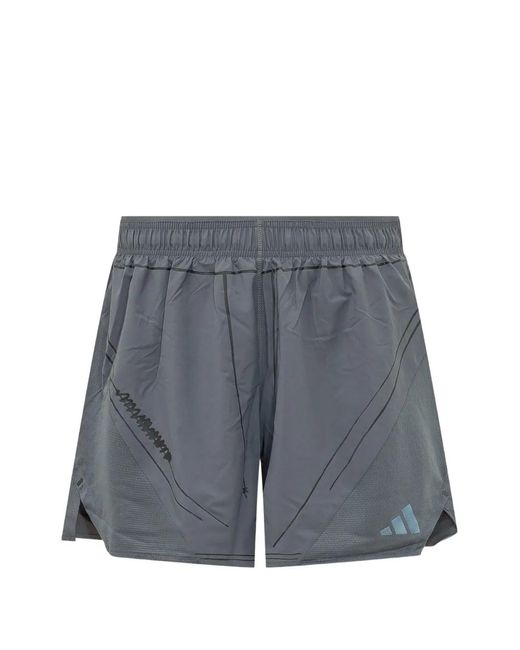 Adidas Gray Adi365 Logo-Embroidery Shorts for men