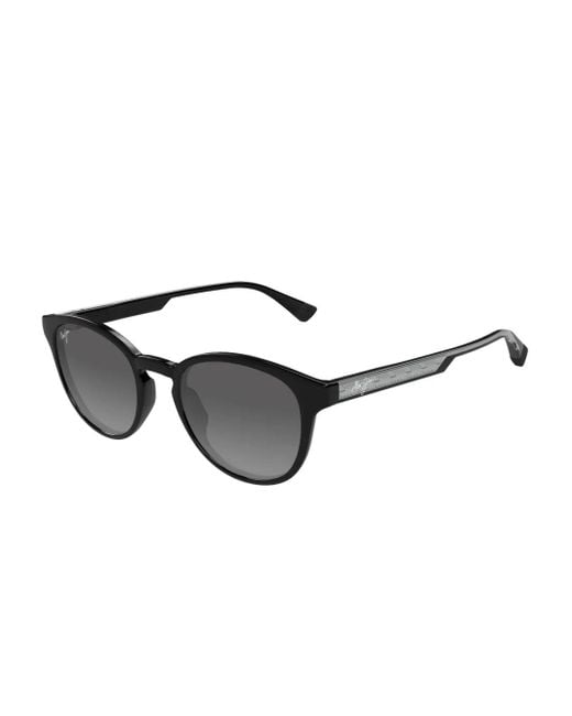 Maui Jim Black Hiehie Round-Frame Sunglasses