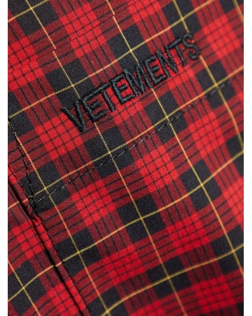 Vetements Checked Two-tone Shirt Red
