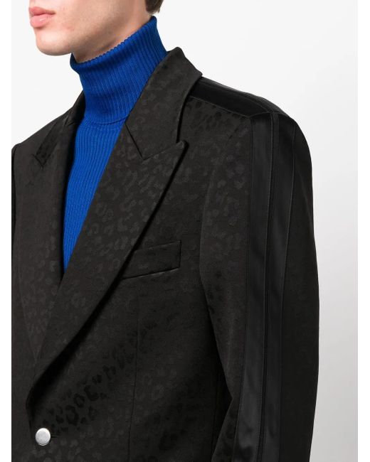Palm Angels Black Jacquard Single-Breasted Blazer for men
