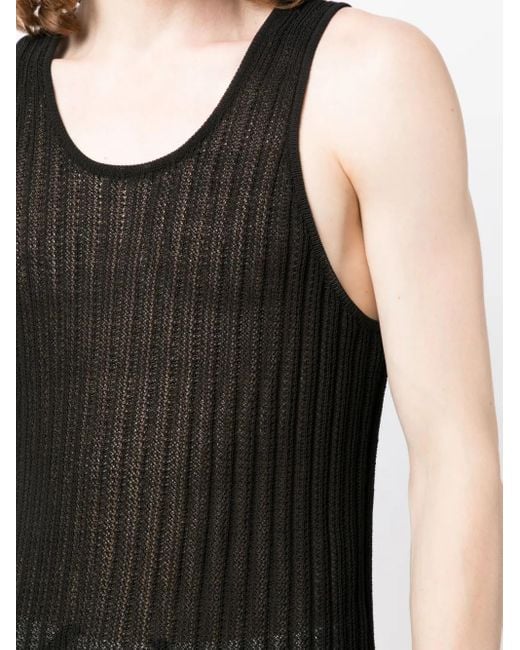 Nanushka Black Round-Neck Vest Top for men