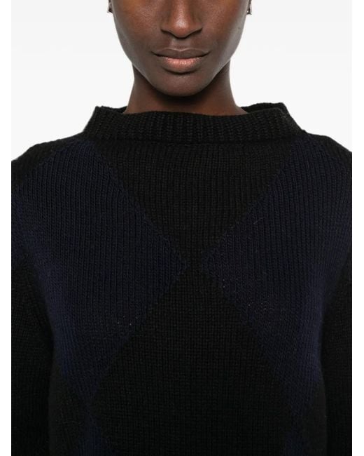 Liviana Conti Black Ribbed-Trim Sweater
