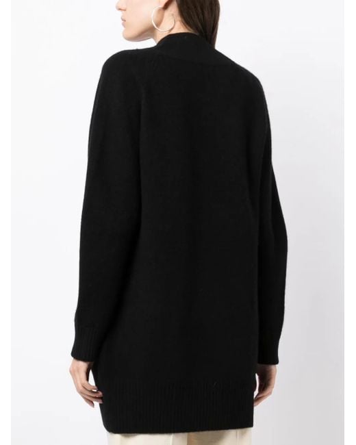 Vince Black Open-Front Cashmere Cardi-Coat