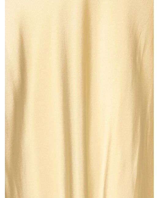 ROTATE BIRGER CHRISTENSEN Metallic Halter Neck Draped Front Long Dress