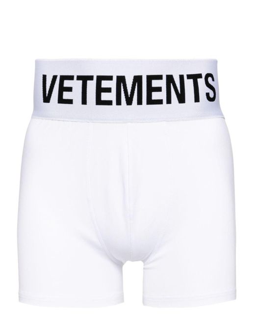 Vetements White Logo-waistband Boxers for men
