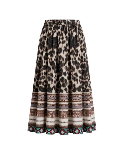 Pierre Louis Mascia White Tetris Leopard-Print Skirt