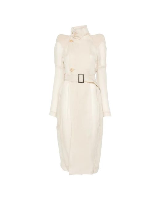 Rick Owens White Maria Trench Coat