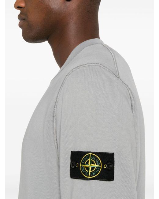 Stone Island Gray Compass-Badge Sweatshirt for men