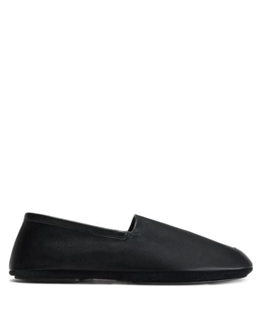 Lemaire Black Slip-On Square-Toe Loafers