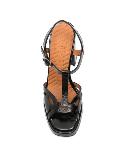 Chie Mihara Black T-Bar Platform Sandals