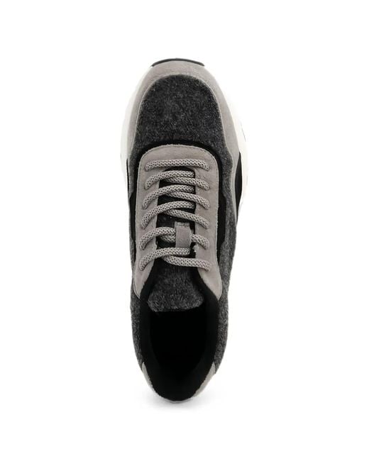 Linda Baumann Black Snakeskin-Effect Panelled Sneakers