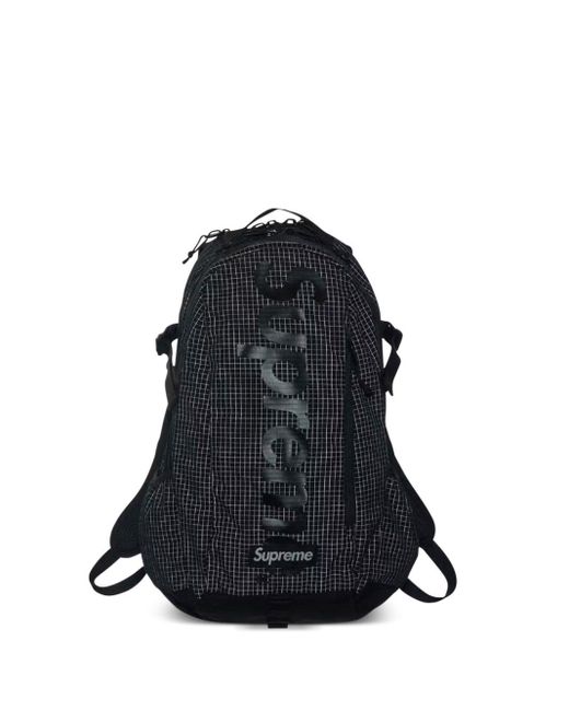 Supreme Black "ss24" Logo-print Backpack